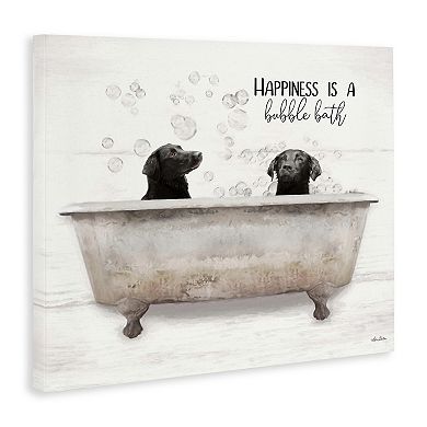 Stupell Home Decor Animal Bathroom Happiness is a Bubble Bath Canvas Wall Art