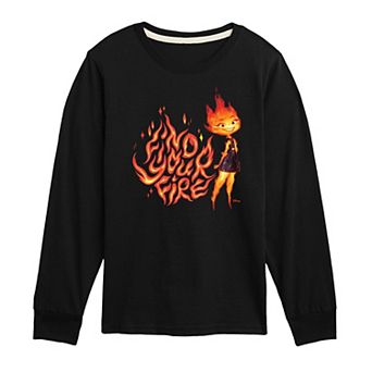 Disney's Elemental Boys 8-20 Find Your Fire Graphic Long Sleeve Tee
