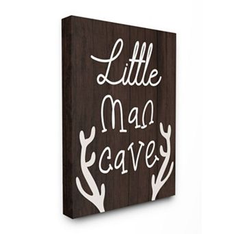 Stupell Home Decor Little Man Cave Boys Rustic Room Sign Framed Wall Art