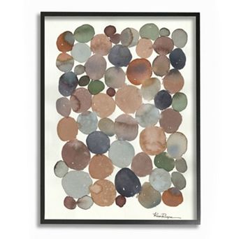 Stupell Home Decor Earth Tone Organic Circles Abstract Cobblestone Design Wall Art - Size: 11X14
