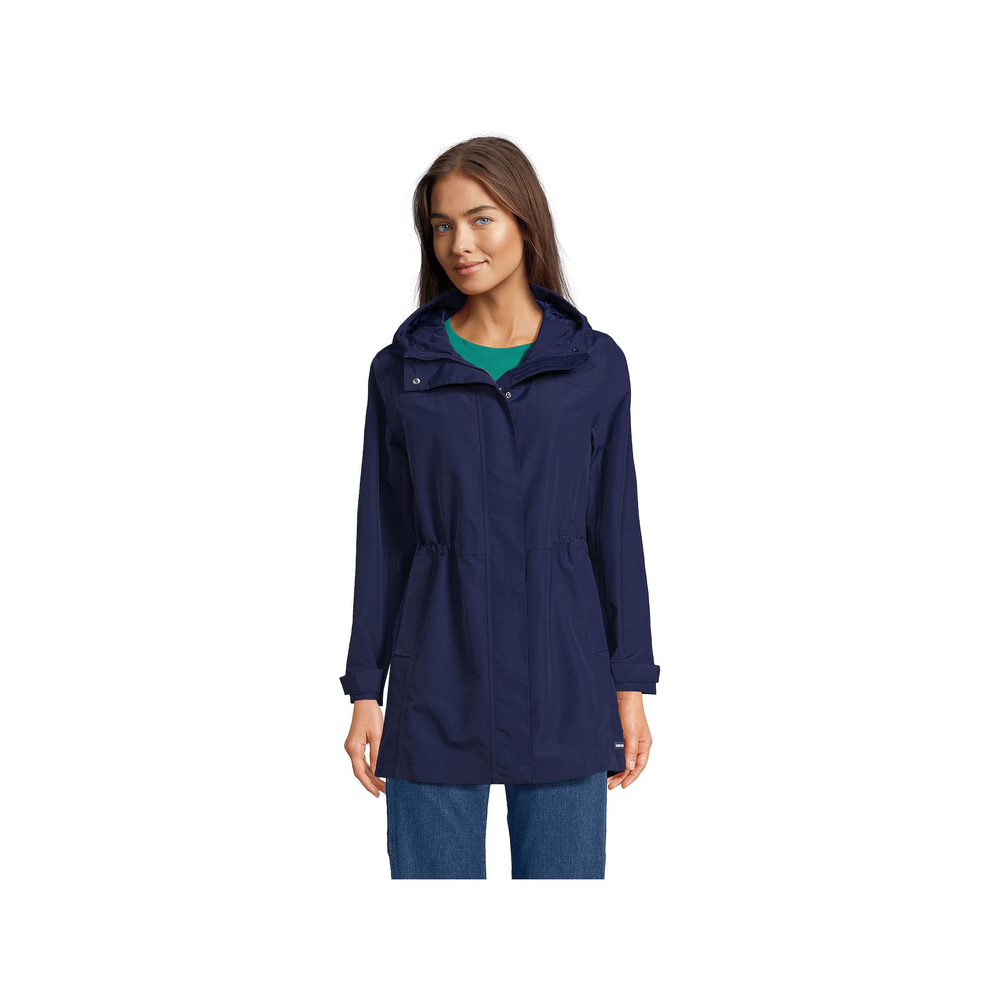 Petite Lands End Squall Hooded Waterproof Raincoat, Womens, Size: XS Peti