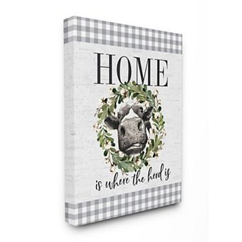 Stupell Home Decor Home Herd Cow Canvas Wall Art - Size 30x40