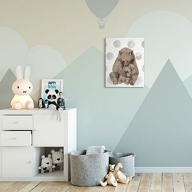 Stupell Home Decor Nursery Bear and Cub Illustration Unframed Wall Art