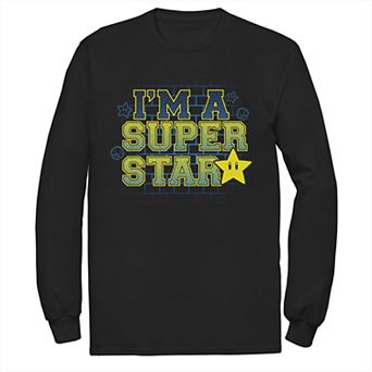 Big & Tall Nintendo Super Mario Bros I'm a Super Star Long Sleeve