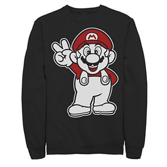 Big & Tall Nintendo Super Mario Bros Peace Sign Long Sleeve