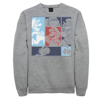 Big & Tall Nintendo Super Mario Bros Characters Group Fleece Sweatshirt