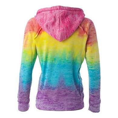 MV Sport Womens Courtney Burnout V-Notch Hooded Sweatshirt