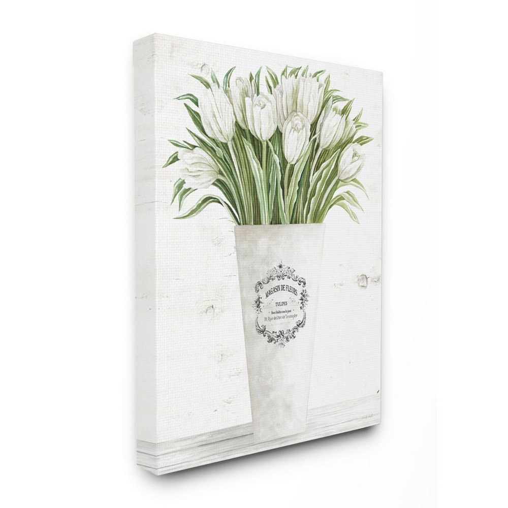 Stupell Home Decor White Tulip Bouquet Canvas Wall Art