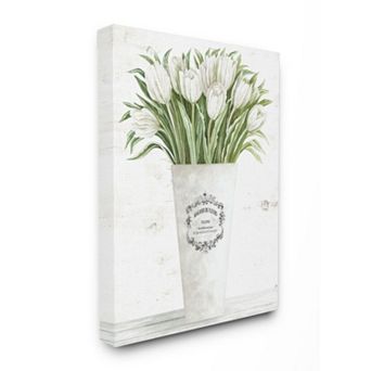 Stupell Home Decor White Tulip Bouquet Canvas Wall Art