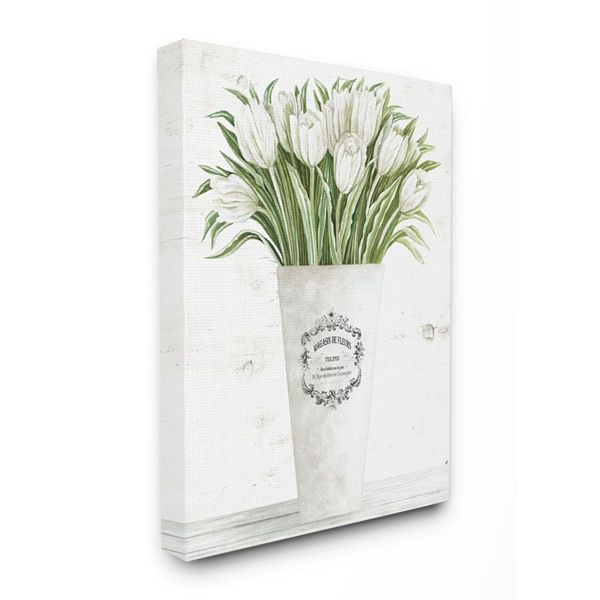 Stupell Home Decor White Tulip Bouquet Canvas Wall Art