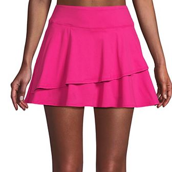 Women's Lands' End High-Waisted Tulip Hem Swim Skort