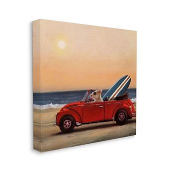 Stupell Home Decor Mouse Beach Cruise Surf and Sand Car Wall Art - Size 36x36