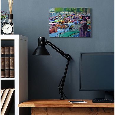 Stupell Home Decor Walk in the Car Park Traditional Painting Parody Canvas Print Wall Art