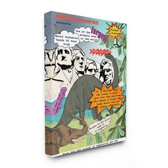 Stupell Home Decor Brontosaurus Facts Canvas Wall Art