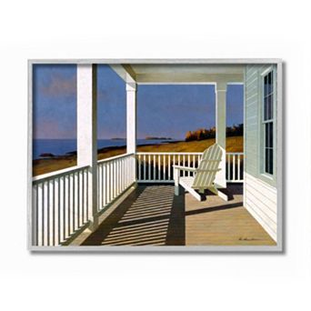 Stupell Home Decor Cottage Porch Scene at Sunset Coastal Landscape Painting Wall Art - Size: 16X20