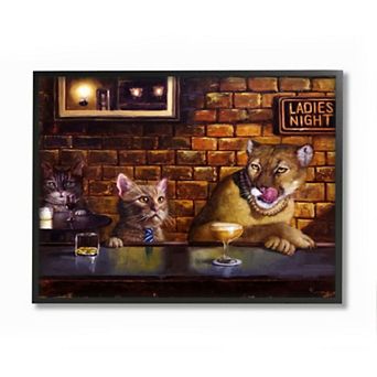 Stupell Home Decor Cougar at the Bar Ladies Night Animal Humor Wall Art