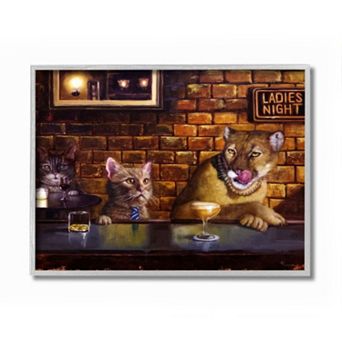 Stupell Home Decor Cougar at the Bar Ladies Night Animal Humor Wall Art - Size: 11X14