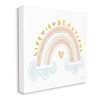 Stupell Home Decor Life Is Beautiful Rainbow Canvas Wall Art