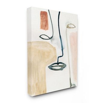 Stupell Home Decor Abstract Block Face Impression Canvas Wall Art - Size: 16X20