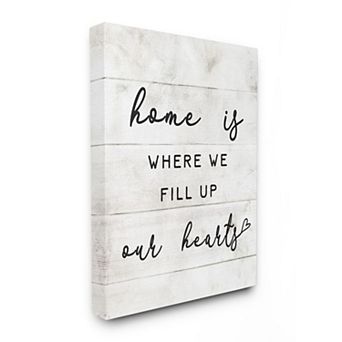 Stupell Home Decor Home is Where We Fill Up Our Hearts Canvas Wall Art