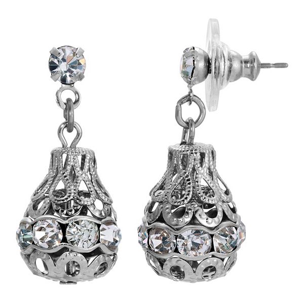 1928 Jewelry - 2028 Jewelry Light Colorado Topaz Fan Filigree Drop Earrings