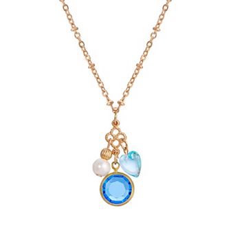 1928 Channel Heart Charm Pendant Necklace