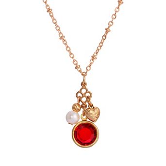 1928 Channel Heart Charm Pendant Necklace