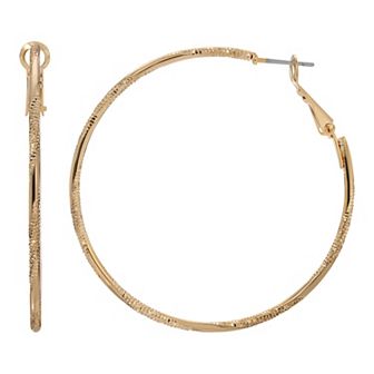1928 Thin Textured Hoop Earrings