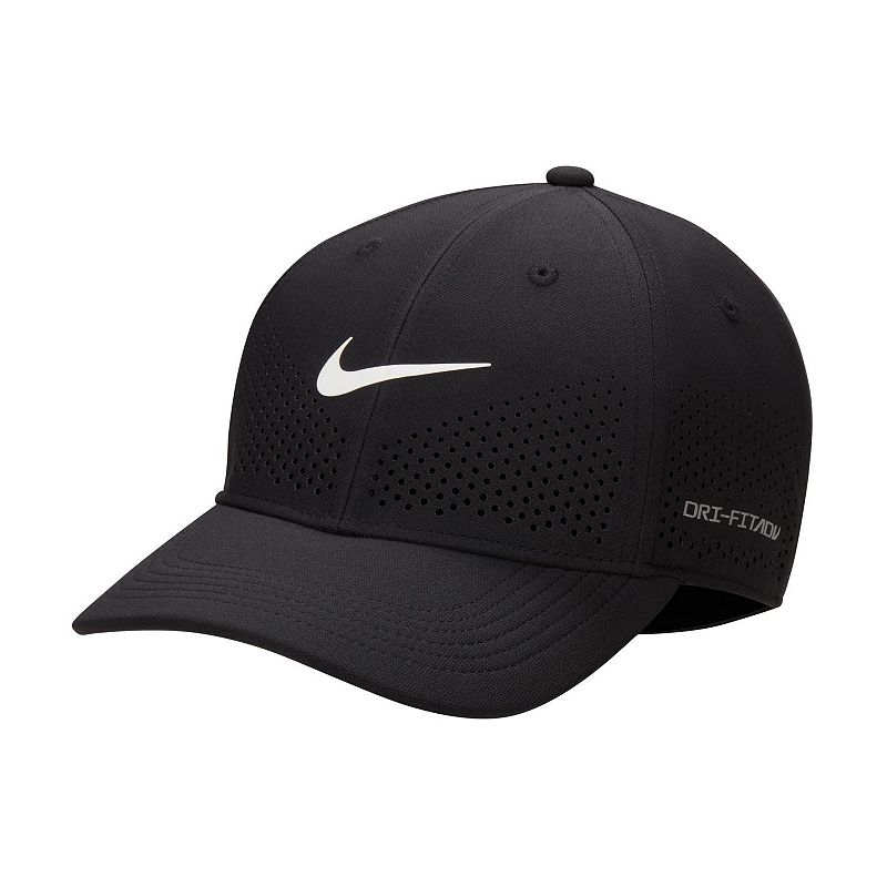 Men's Nike Dri-FIT ADV Club Structured Swoosh Hat, Size: Medium/Large, Black
