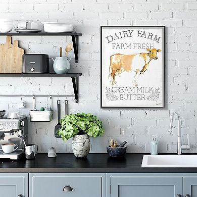 Stupell Home Decor Country Cow Framed Wall Art