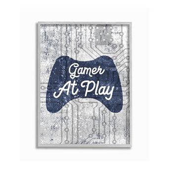 Stupell Home Decor Gamer at Play Video Game Technology Framed Wall Art- Size Small