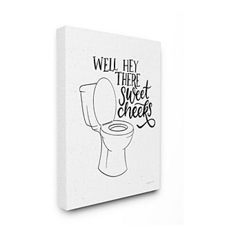 Stupell Home Decor Sweet Cheeks Toilet Canvas Wall Art- Size 36x48