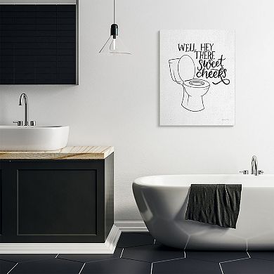 Stupell Home Decor Sweet Cheeks Toilet Canvas Wall Art