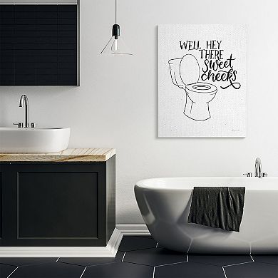 Stupell Home Decor Sweet Cheeks Toilet Canvas Wall Art