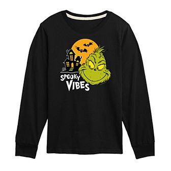 Boys 8-20 Dr. Seuss Grinch Spooky Long Sleeve Graphic Tee