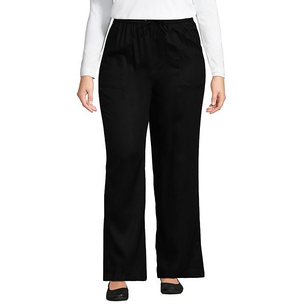 Plus Size Lands' End Tencel High-Rise Wide Leg Pants