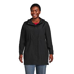 Womens Black Plus Raincoat Coats & Jackets - Outerwear, Clothing