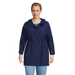 J Jill Rain Jacket Womens Medium Blue Packable Hood Lined Mid