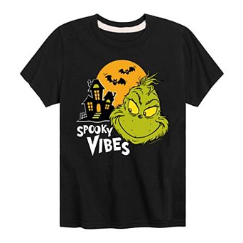 Boys 8-20 Dr. Seuss Grinch Spooky Vibes Graphic Tee