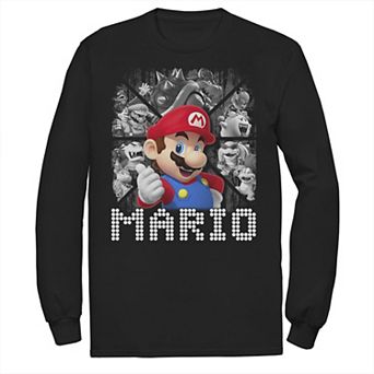 Big & Tall Nintendo Super Mario Bros Characters Background Long Sleeve