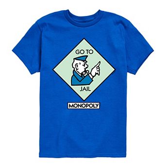 Boys 8-20 Monopoly Go To Jail Square Graphic Tee