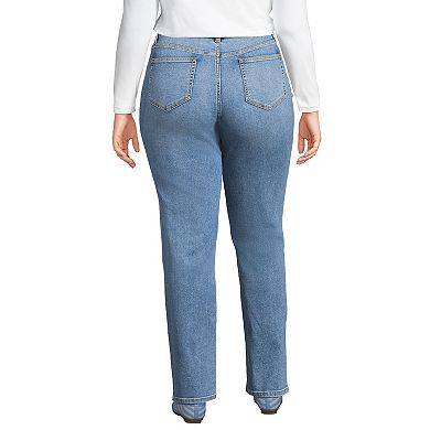 Plus Size Lands' End Recover High Rise Straight Leg Jeans
