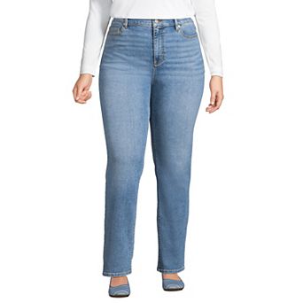 Plus Size Lands' End Recover High Rise Straight Leg Jeans