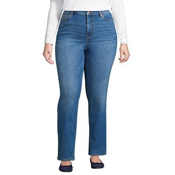 Plus Size Lands' End Recover High Rise Straight Leg Jeans