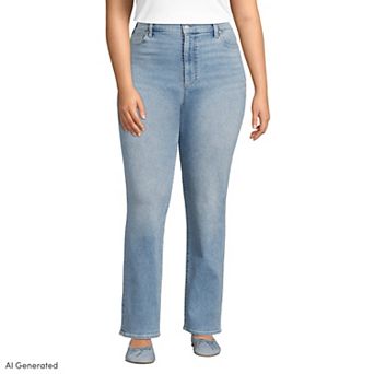 Plus Size Lands' End Recover High Rise Straight Leg Jeans