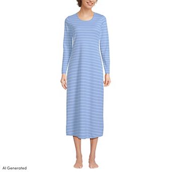 Women's Tall Lands' End Long Sleeve Midcalf Nightgown