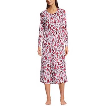 Women's Lands' End Long Sleeve Midcalf Nightgown