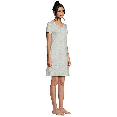 Women's Lands' End Cotton Short Sleeve Knee Length Nightgown