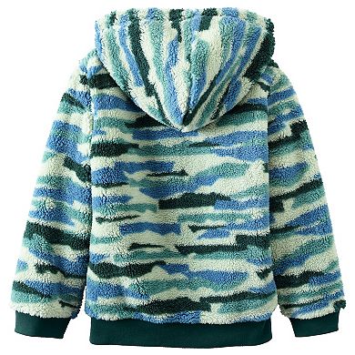 Lands' End Kids Husky Reversible Sherpa Fleece Hoodie