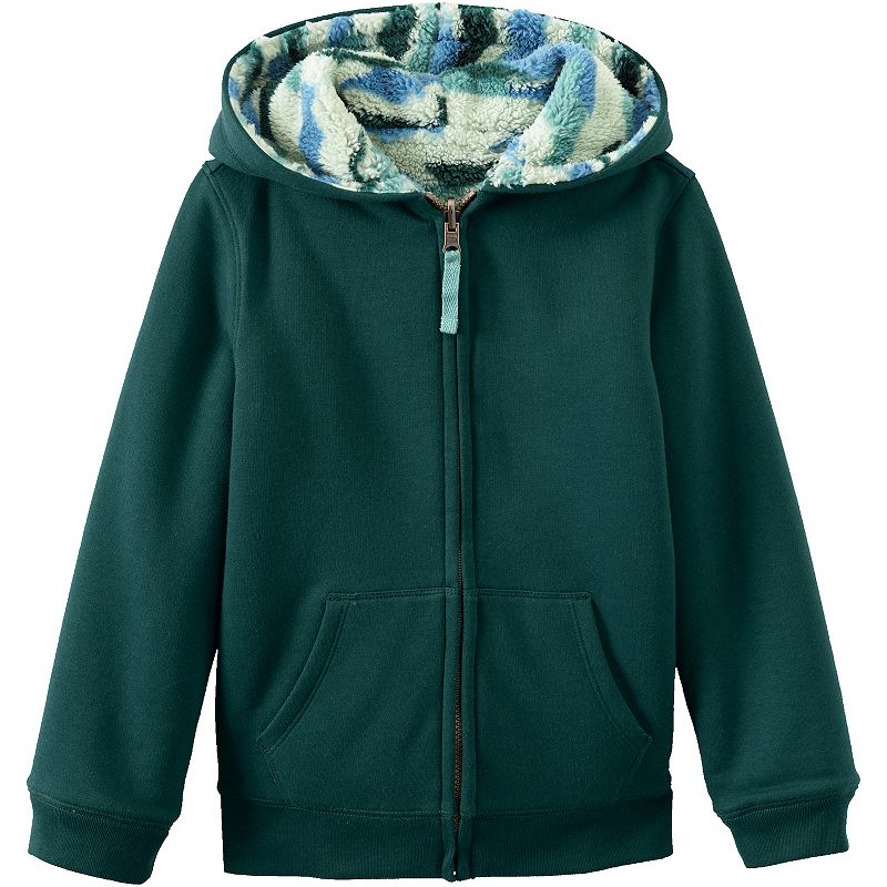 Petite Lands' End Serious Sweats Long Sleeve Button Hoodie